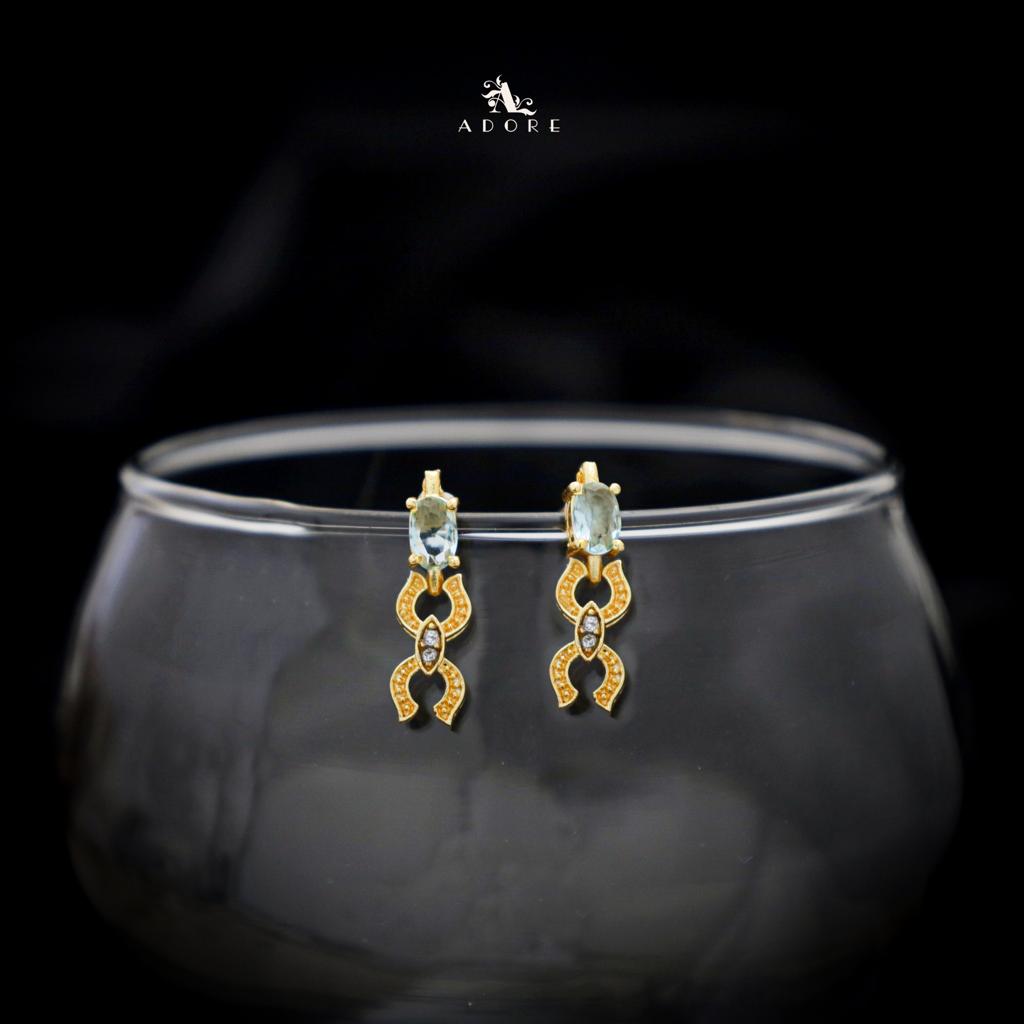 Golden Mini Twin C Glossy Earring