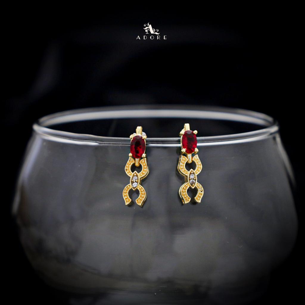 Golden Mini Twin C Glossy Earring