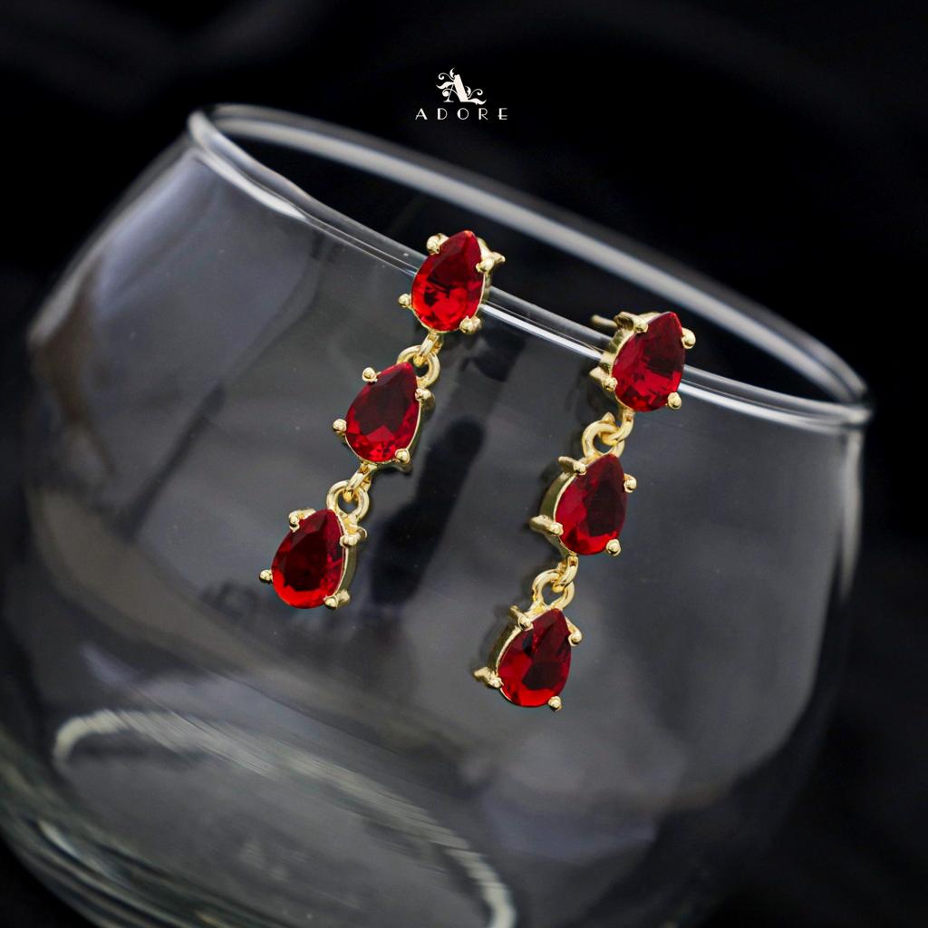 Golden Claw Glossy Tri Drop Earring