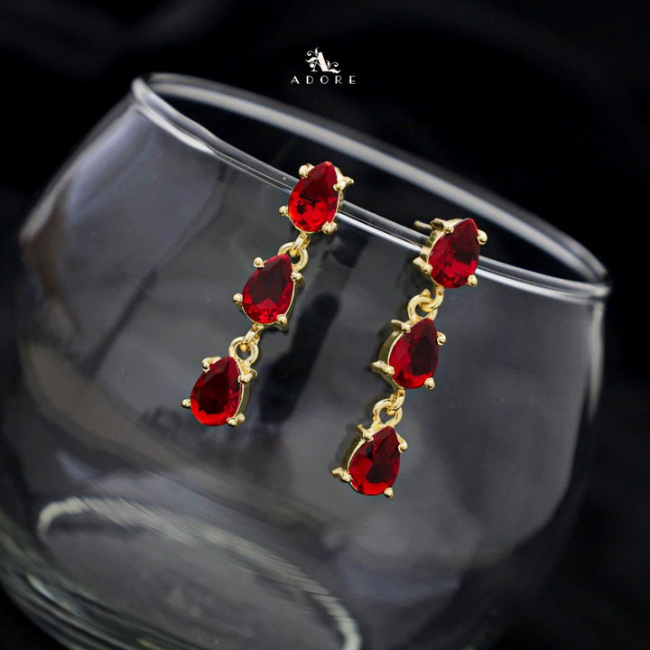 Golden Claw Glossy Tri Drop Earring