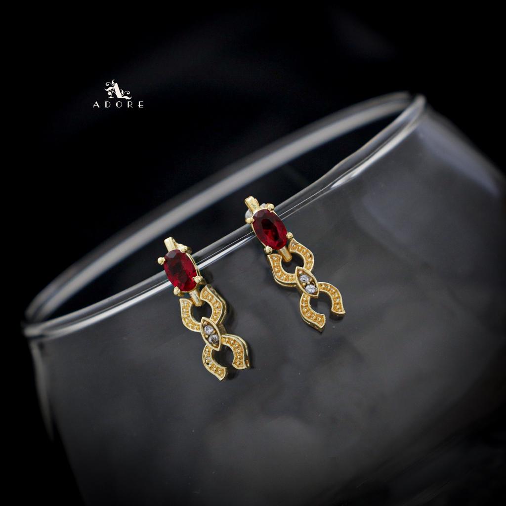 Golden Mini Twin C Glossy Earring