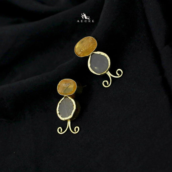 Colour Dyed Raw Stone Honey Bee Earring