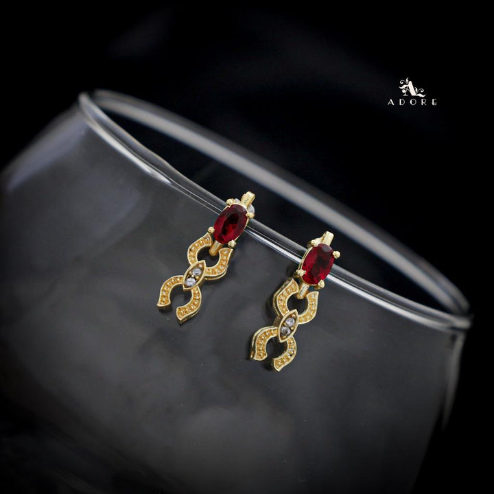 Golden Mini Twin C Glossy Earring