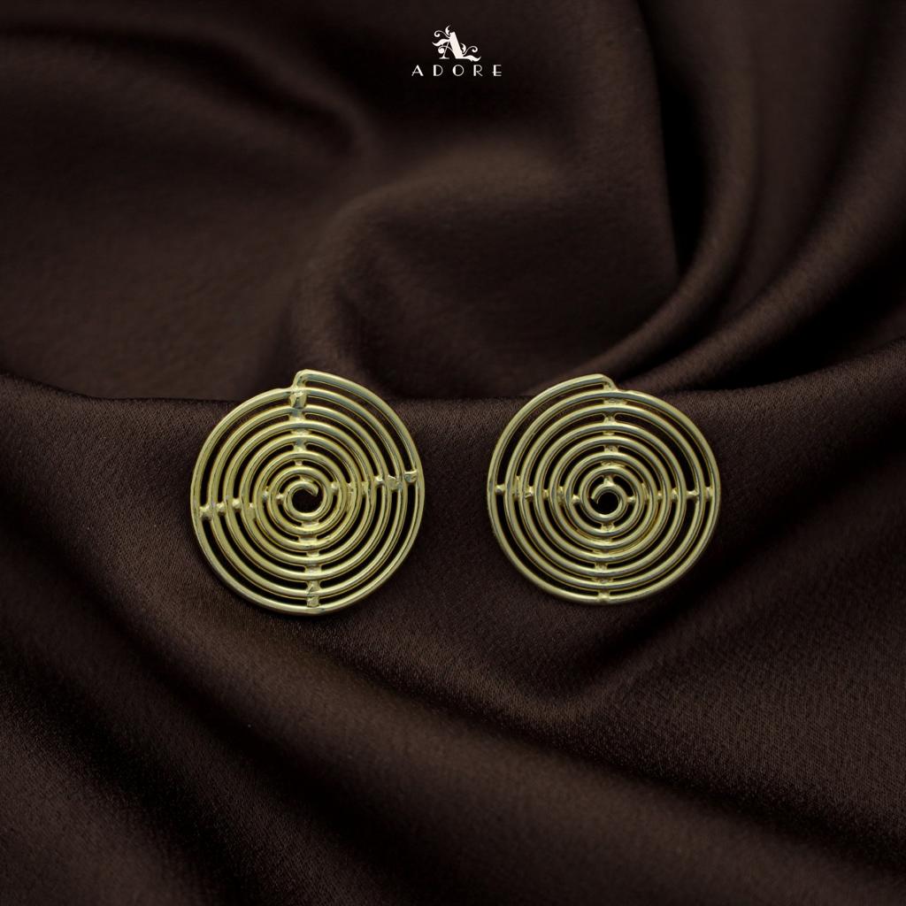 Golden Circle Spiral Earring