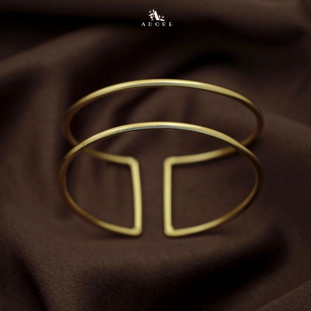 Golden Twin Circle Bangle