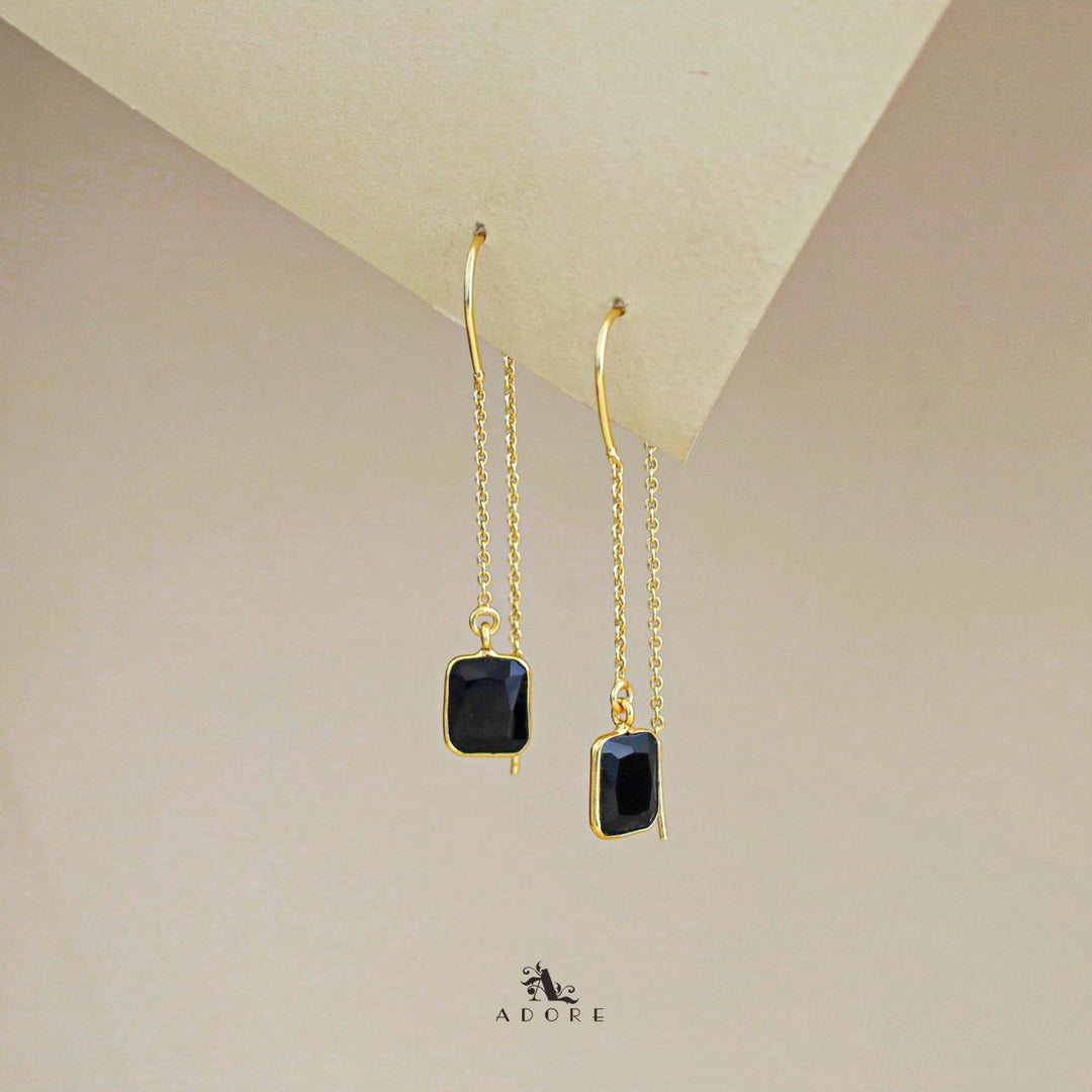 Albina Glossy Square Needle and Thread Earring