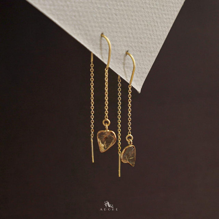 Mawar Raw Stone Needle and Thread Earring