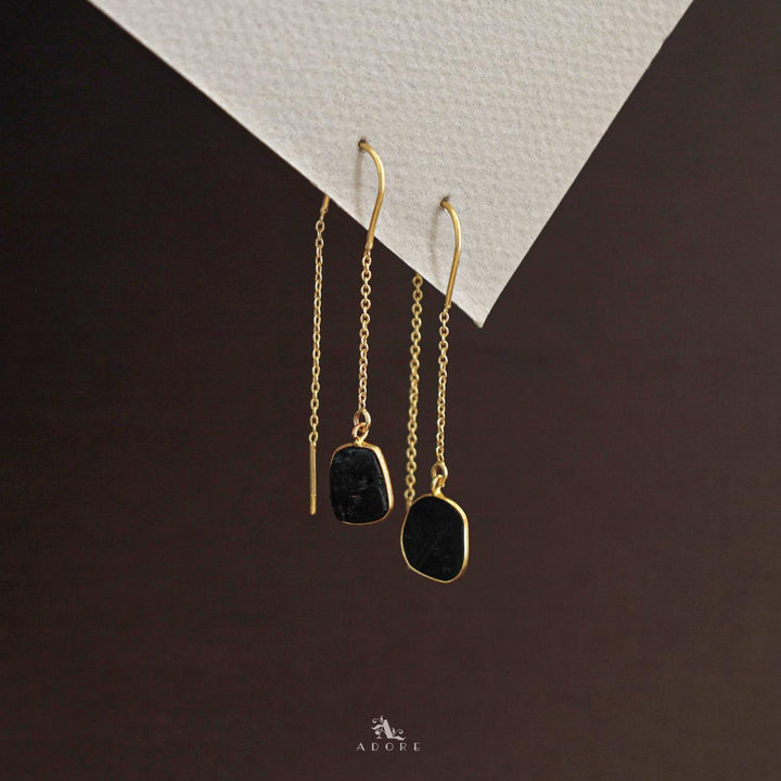 Mawar Raw Stone Needle and Thread Earring