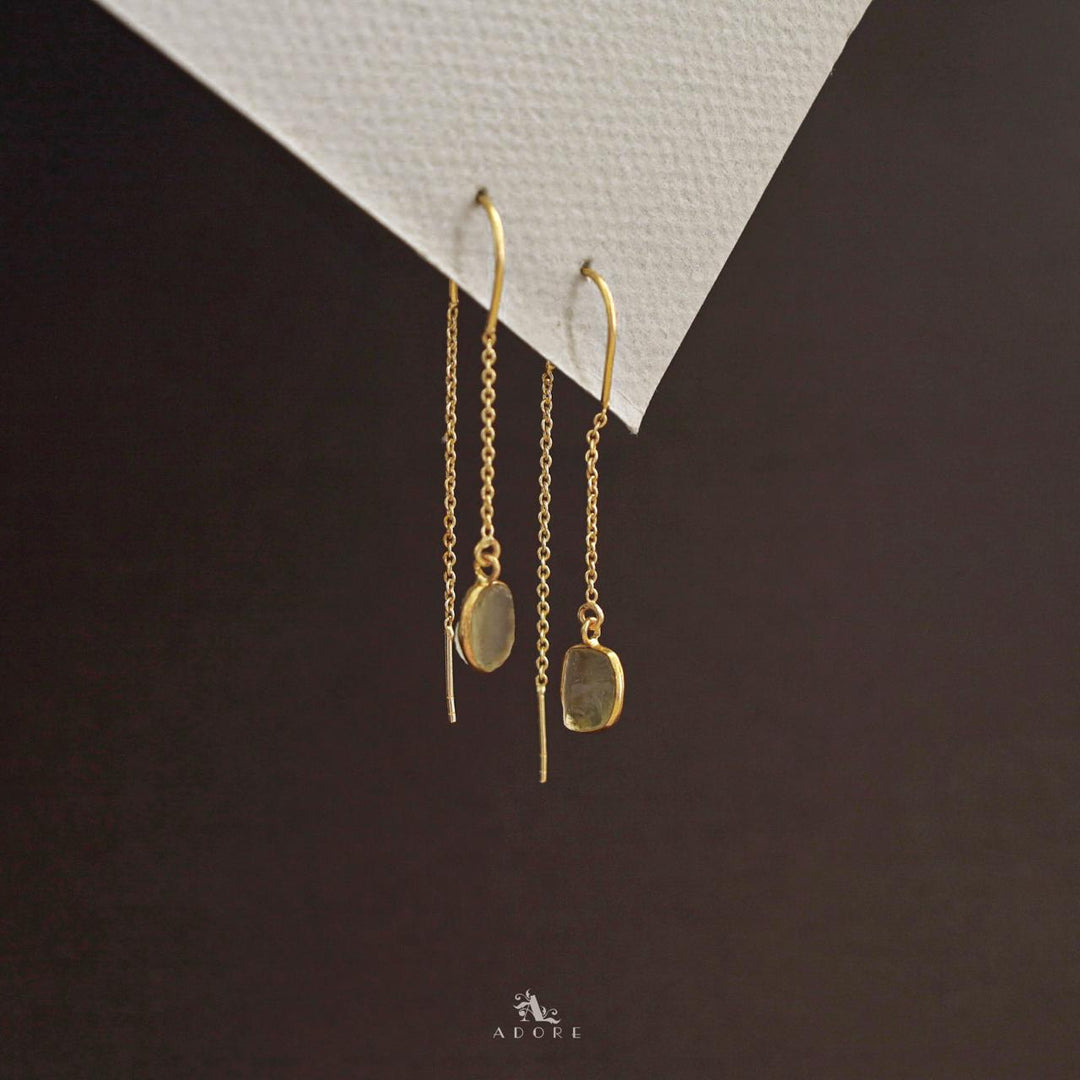 Mawar Raw Stone Needle and Thread Earring