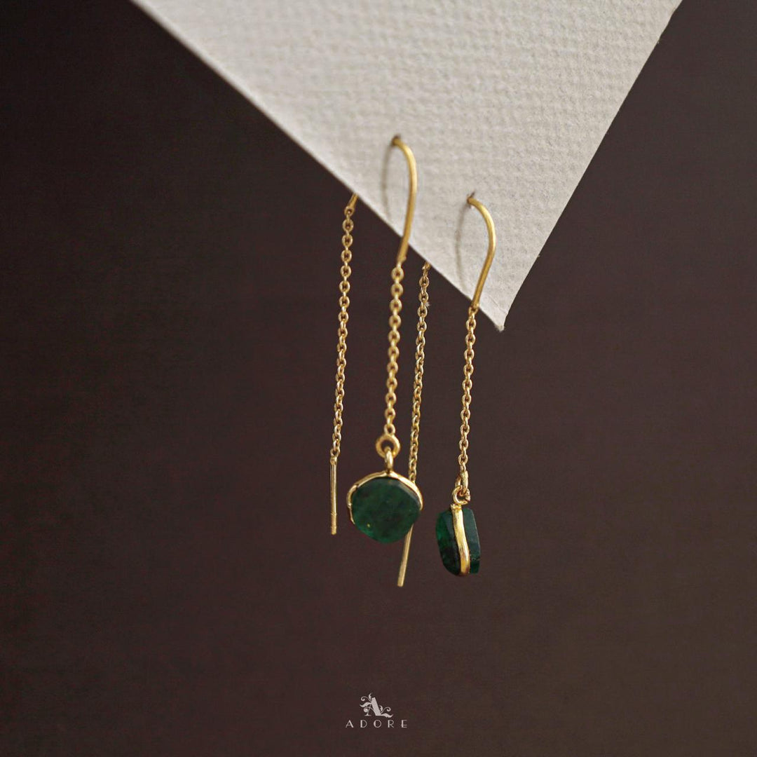 Mawar Raw Stone Needle and Thread Earring