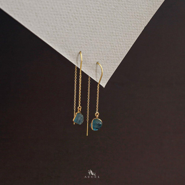 Mawar Raw Stone Needle and Thread Earring