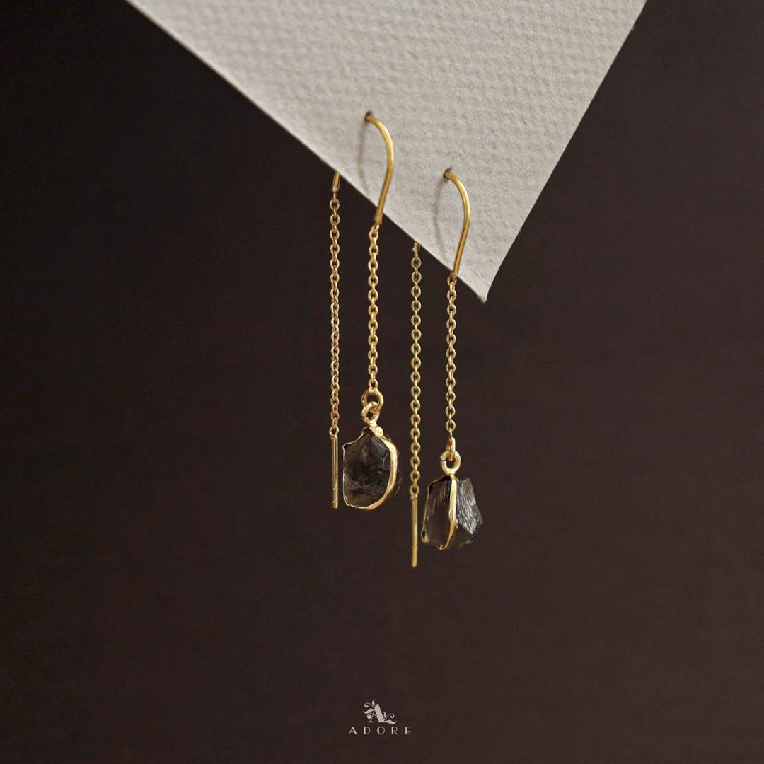 Mawar Raw Stone Needle and Thread Earring