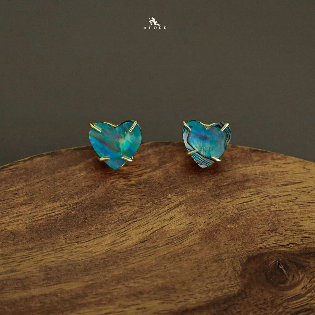 Abalone Heart Stud