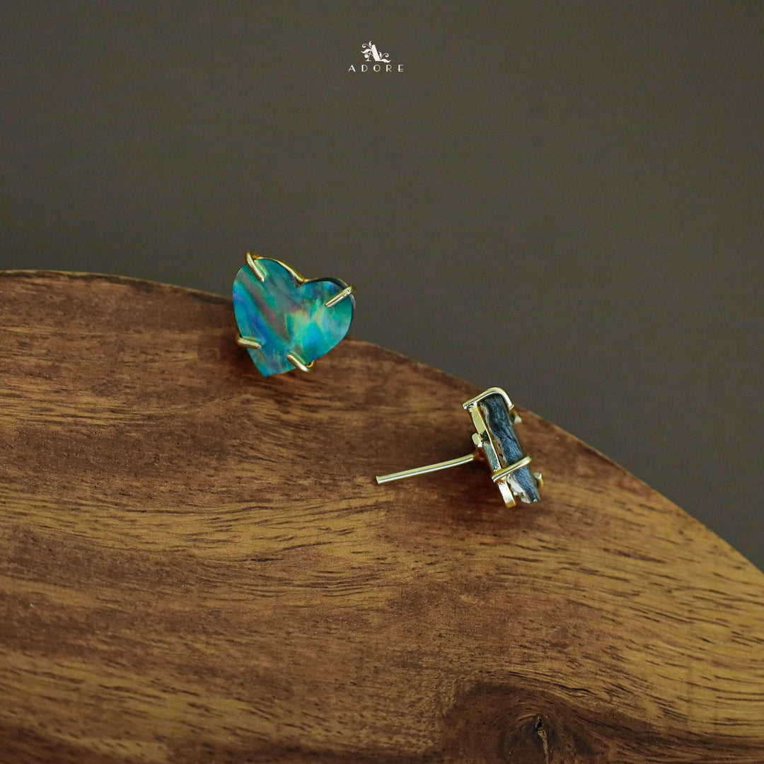 Abalone Heart Stud