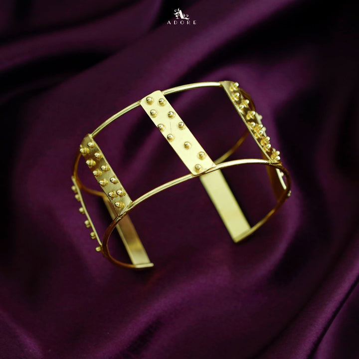 Golden Dotted 7 Bar Bangle