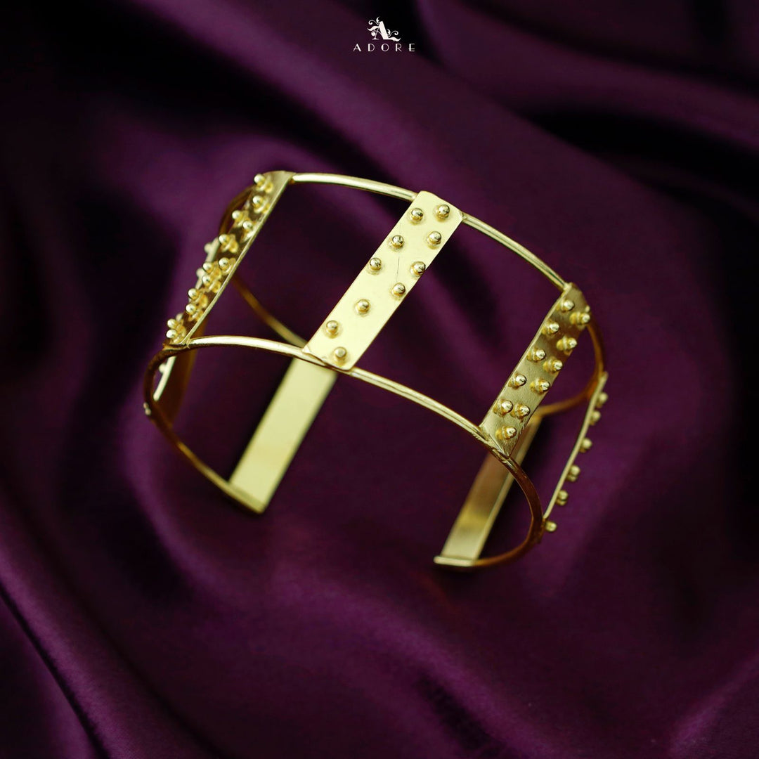 Golden Dotted 7 Bar Bangle