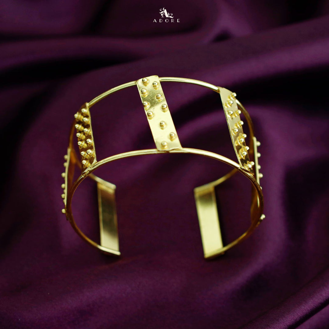 Golden Dotted 7 Bar Bangle