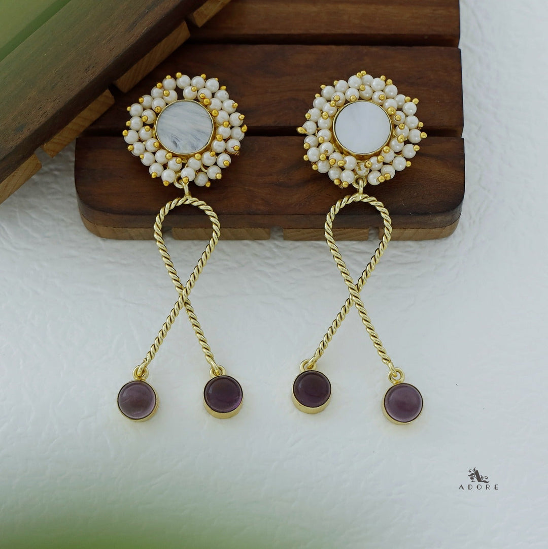 Belta Twisted MOP Pearl Cluster Earring