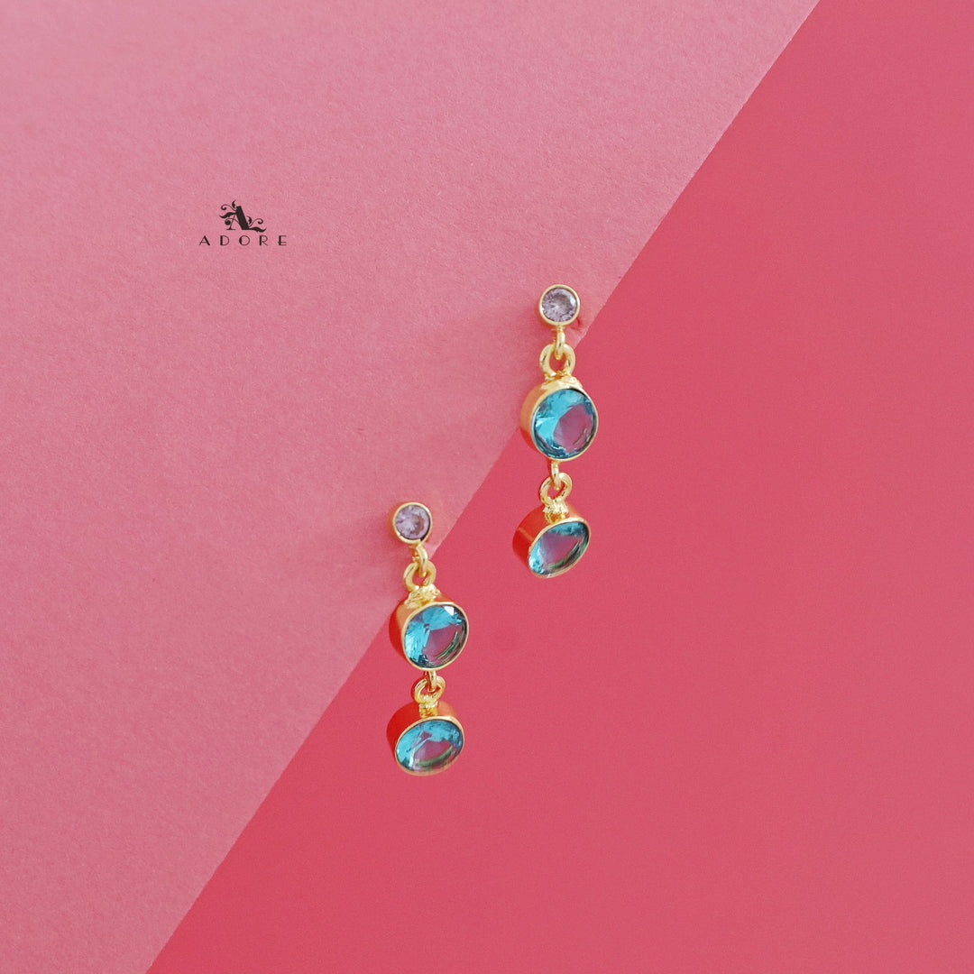 Anasuya Golden Tri Glossy Stone Earring