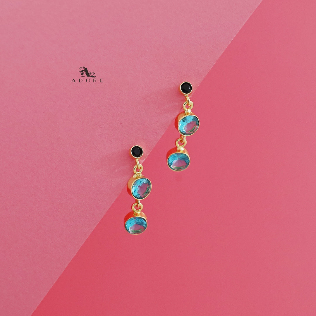 Anasuya Golden Tri Glossy Stone Earring