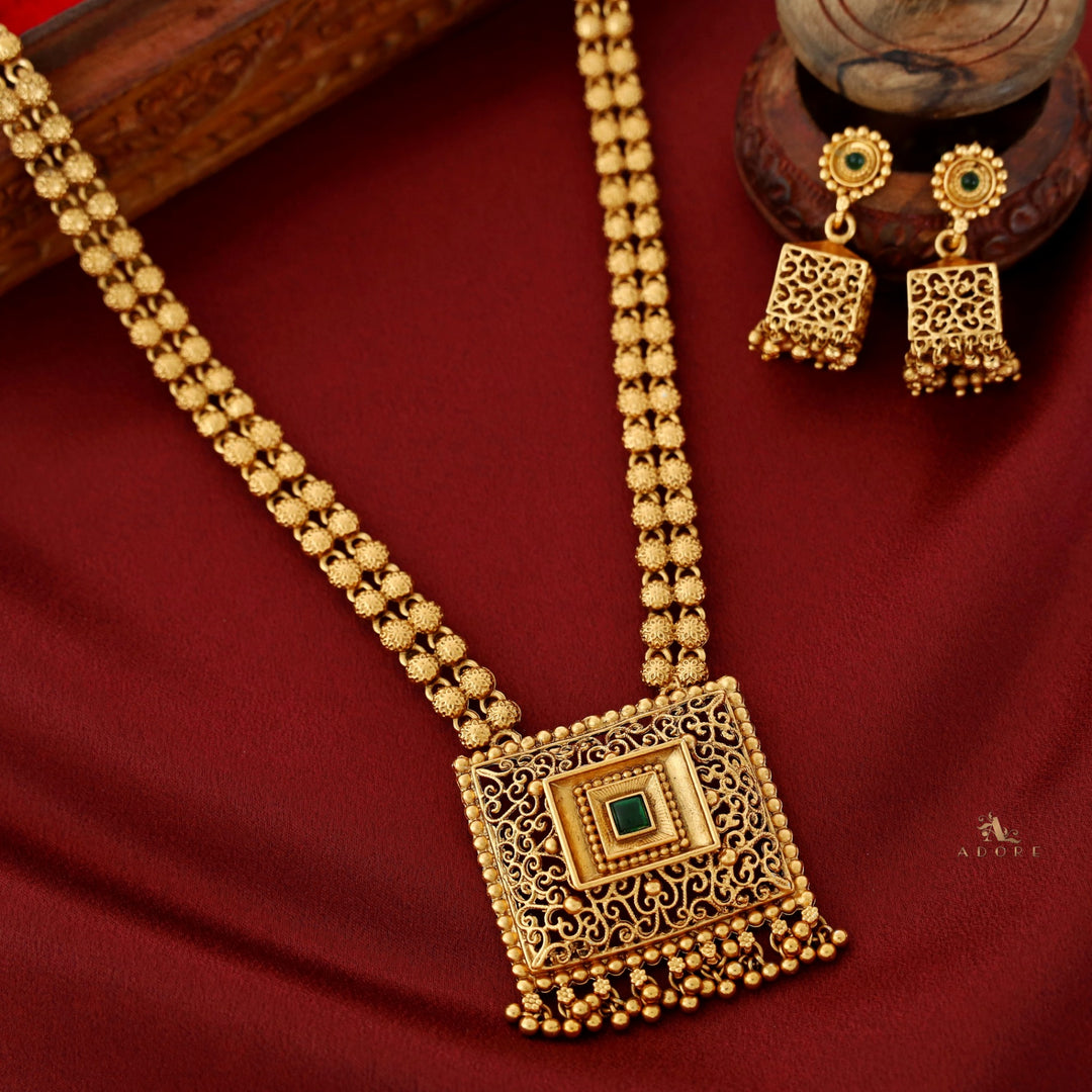 Aagarna Long Neckpiece With Earring