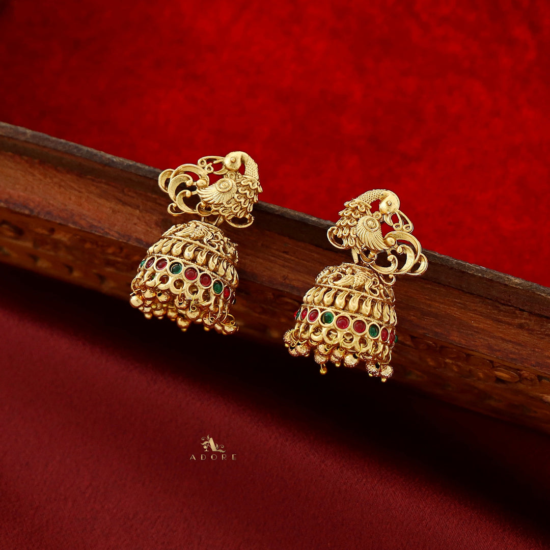 Traditional Peacock Ball Jhumka