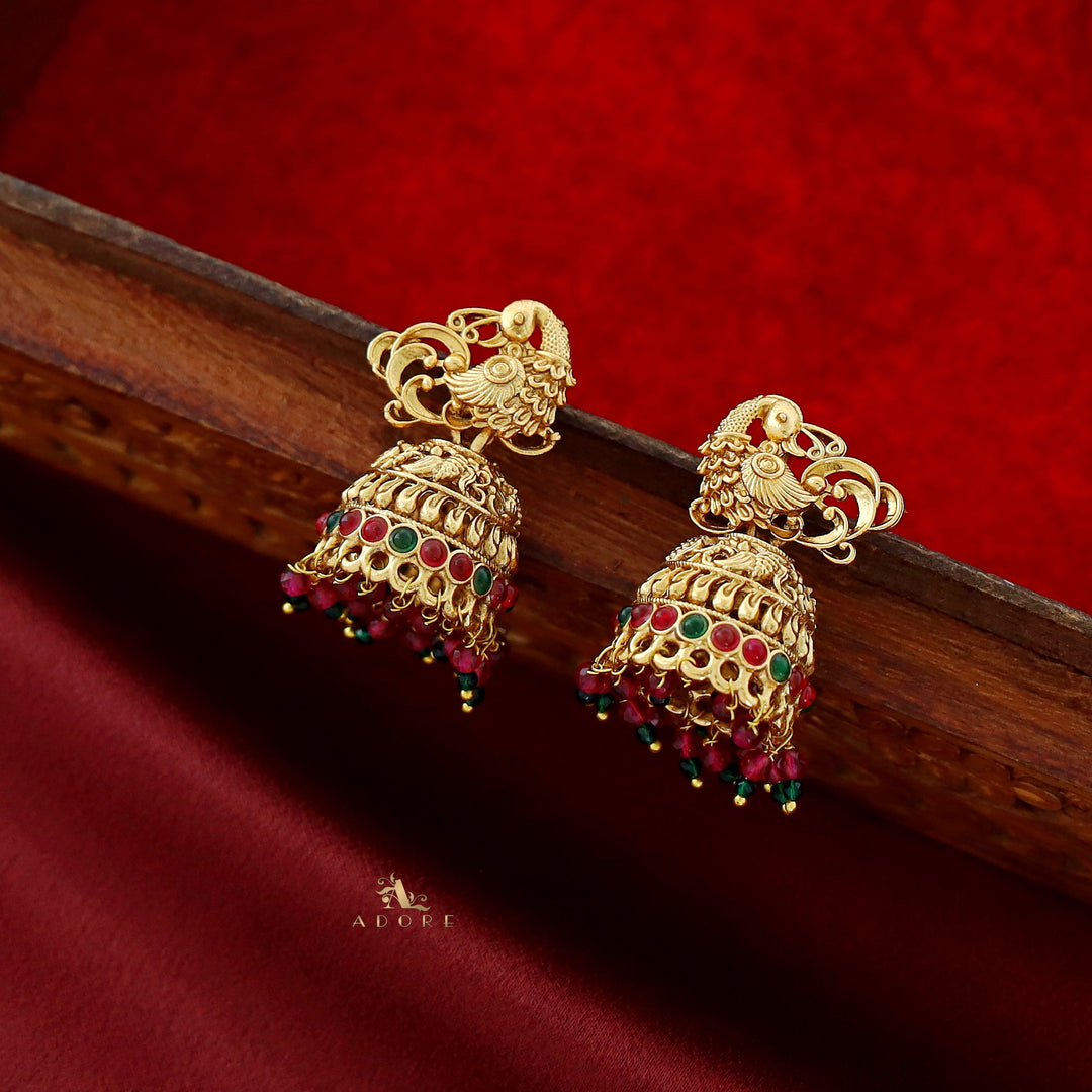 Traditional Peacock Ball Jhumka