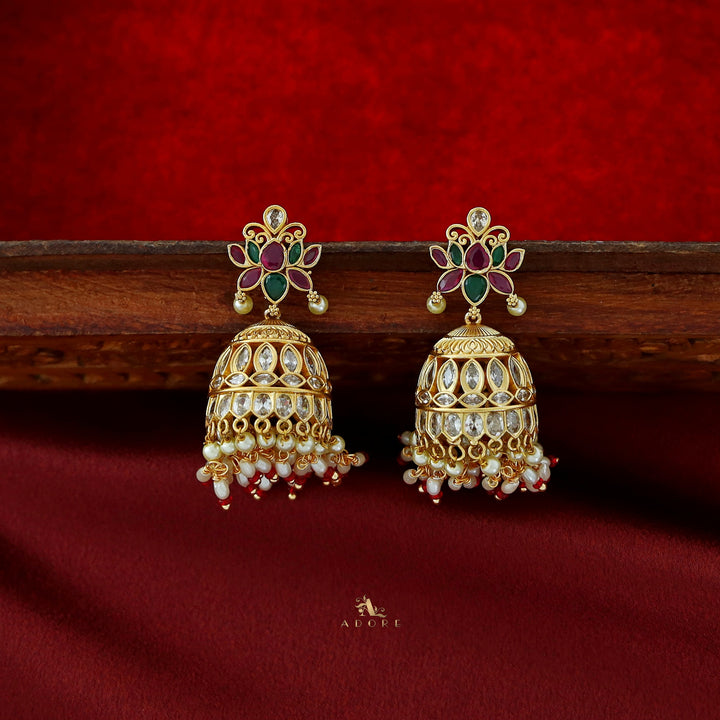 Druthi Golden Kamal Jhumka