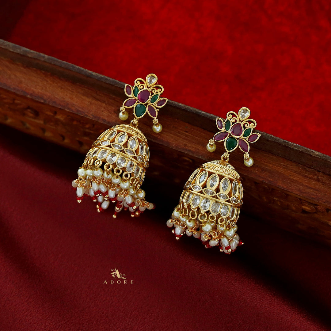 Druthi Golden Kamal Jhumka