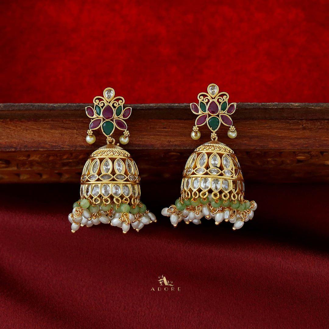 Druthi Golden Kamal Jhumka