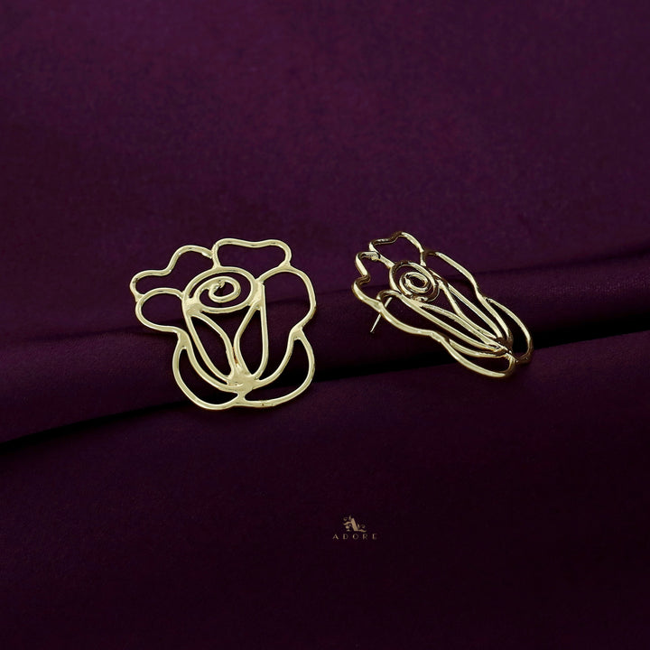 Golden Rose Bud Earring