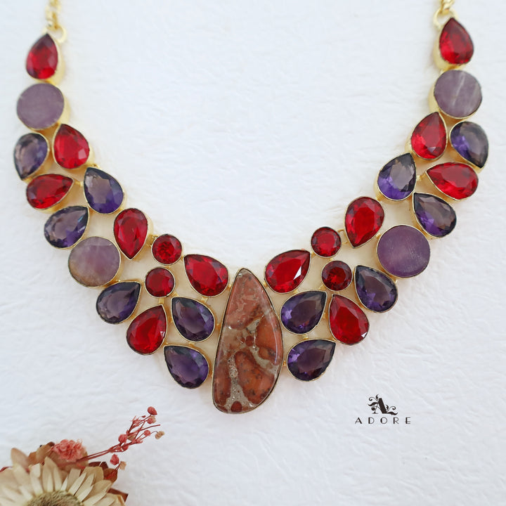 Adelina Glossy + Raw Stone Neckpiece