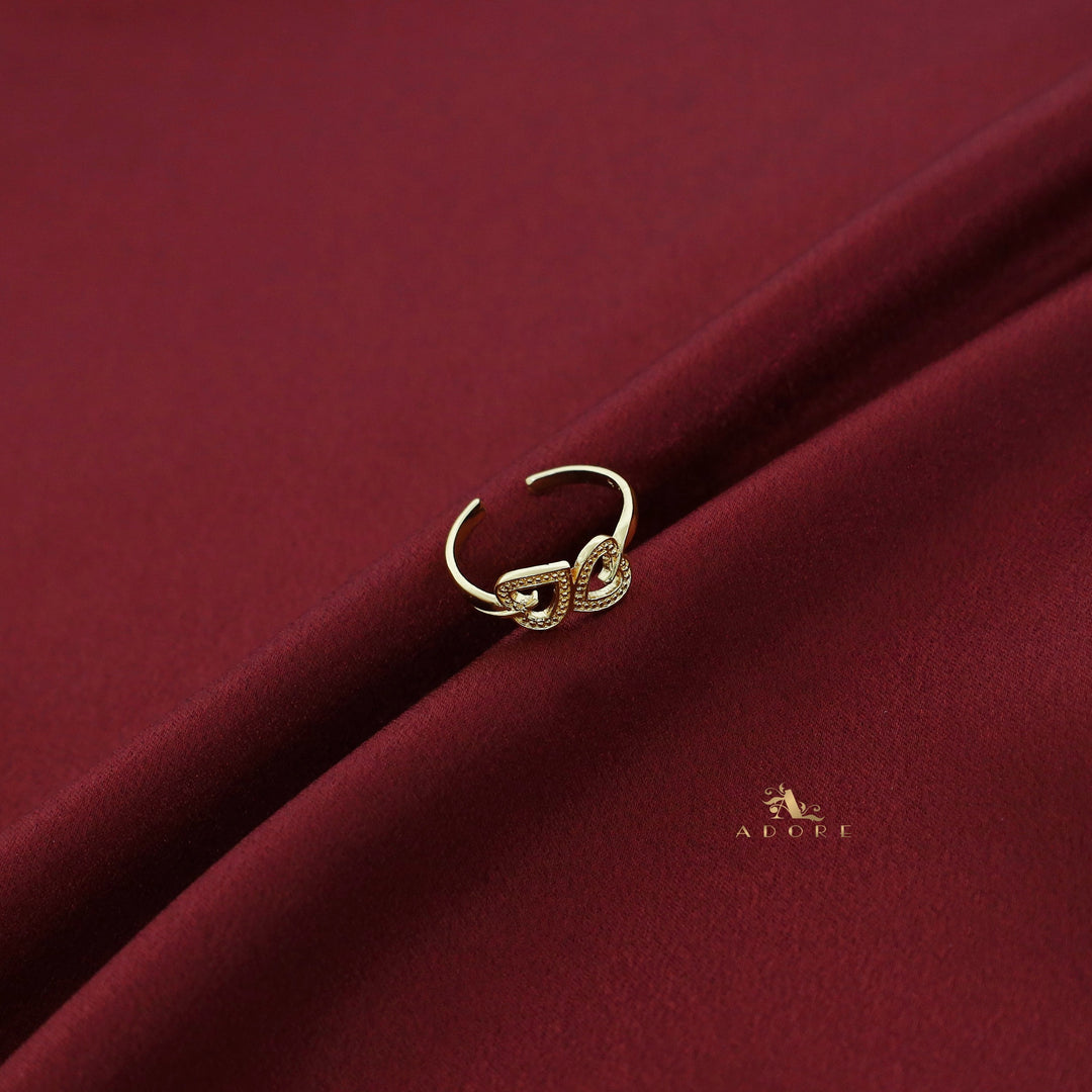 Golden Dual Heart Ring