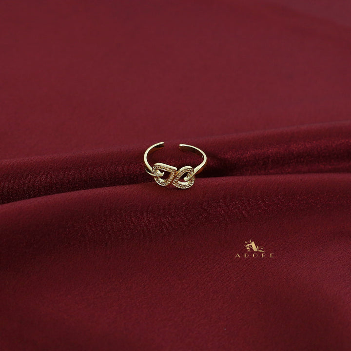 Golden Dual Heart Ring