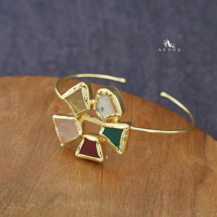 Golden Chakra 5 Raw Stone Bangle