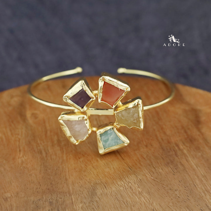 Golden Chakra 5 Raw Stone Bangle