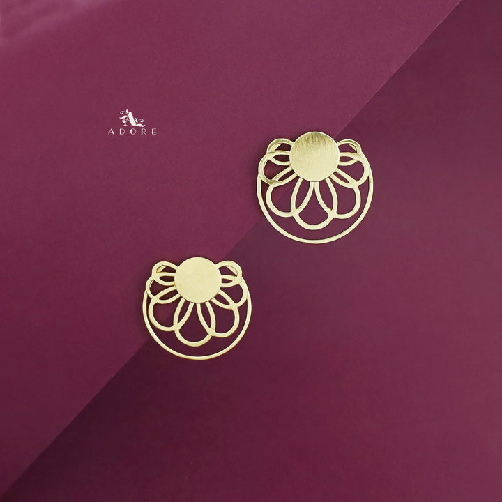 Helena Golden Half Flower Earring