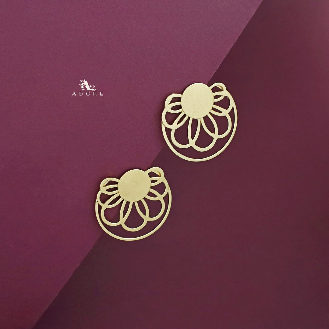 Helena Golden Half Flower Earring