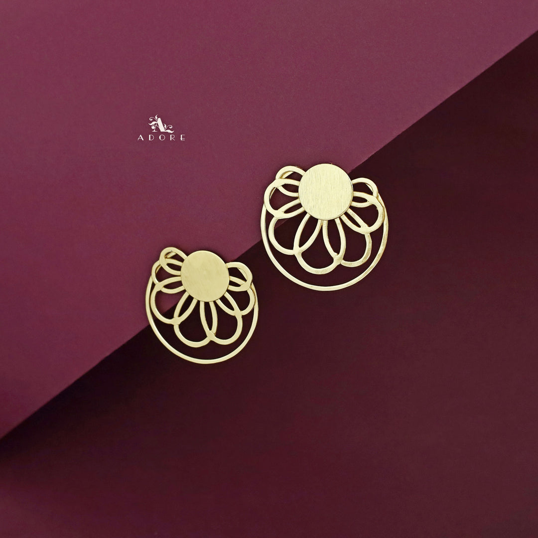 Helena Golden Half Flower Earring