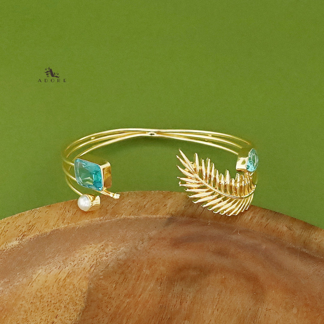 Golden Leaf Glossy Pearl Bangle