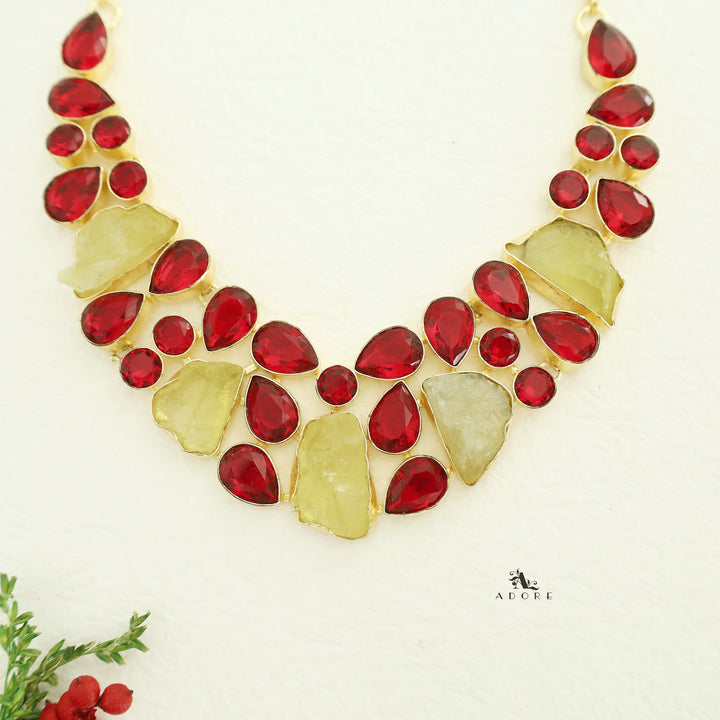 Jianna Glossy Raw Stone Neckpiece