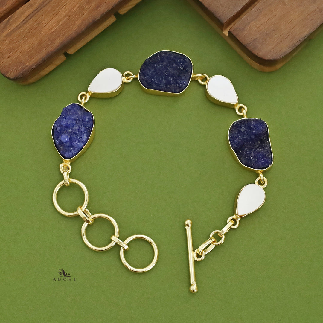 Golden Drop MOP + Druzy Stone Bracelet