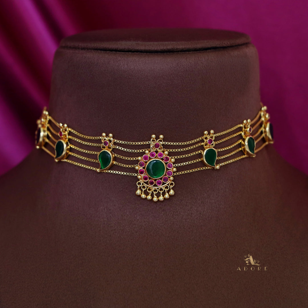 Samudra Multilayer Parampara  Choker With Earring