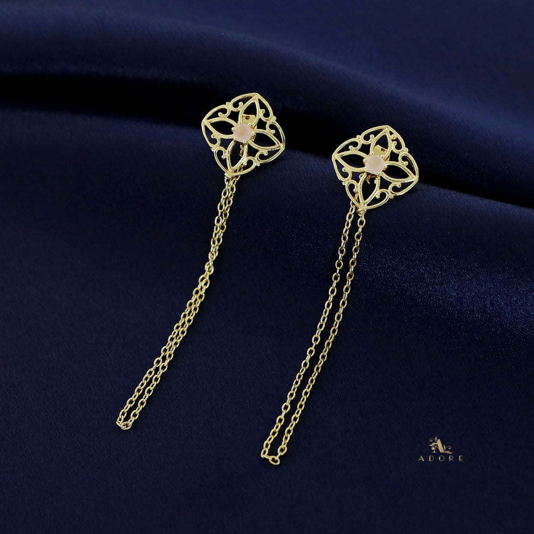 Golden Floral Chain Earring