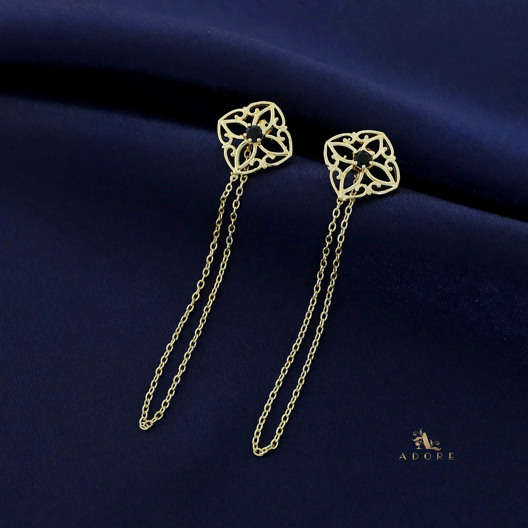 Golden Floral Chain Earring