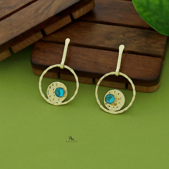 Clara Golden Dual Round Glossy Earring