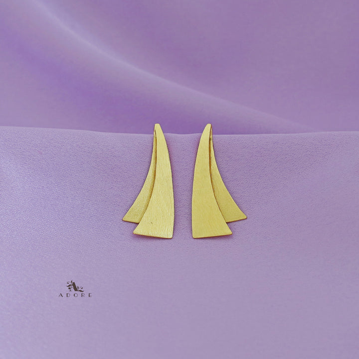 Golden Dual J Plate Earring