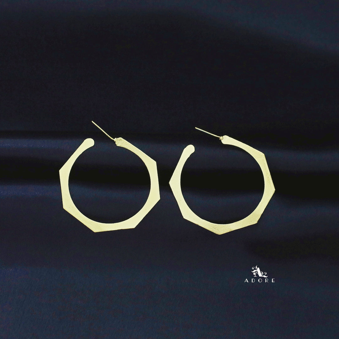 Golden Irregular Heptagon Hoop