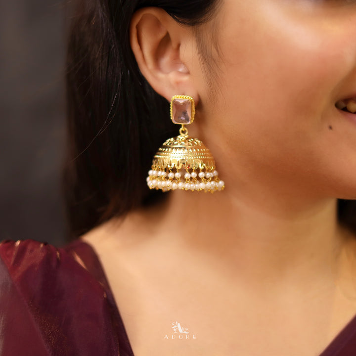 Sangria Golden Pearl Jhumka