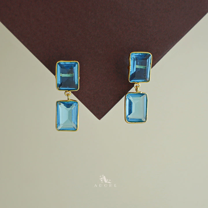 Elegant Dual Rectangle Glossy Earring